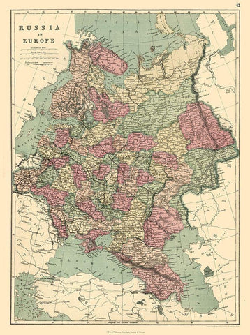 Europe Russia - Williams Black Ornate Wood Framed Art Print with Double Matting by Williams