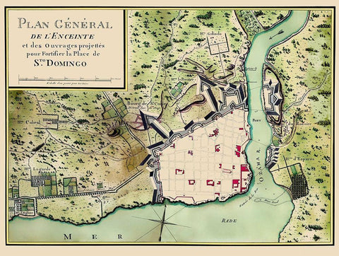 Caribbean Santo Domingo Dominican Republic Black Ornate Wood Framed Art Print with Double Matting by Machuca