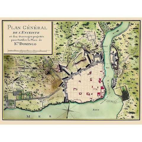 Caribbean Santo Domingo Dominican Republic Black Modern Wood Framed Art Print by Machuca