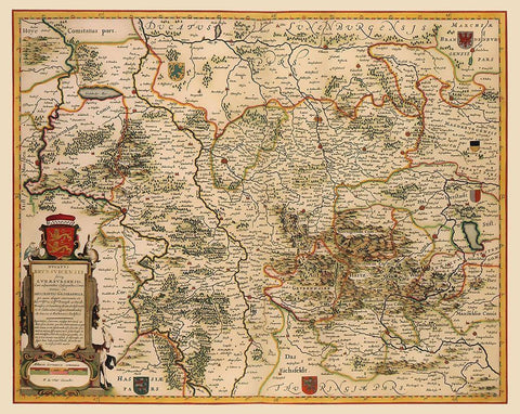 Lower Saxony Germany - Blaeu 1688 White Modern Wood Framed Art Print with Double Matting by Blaeu