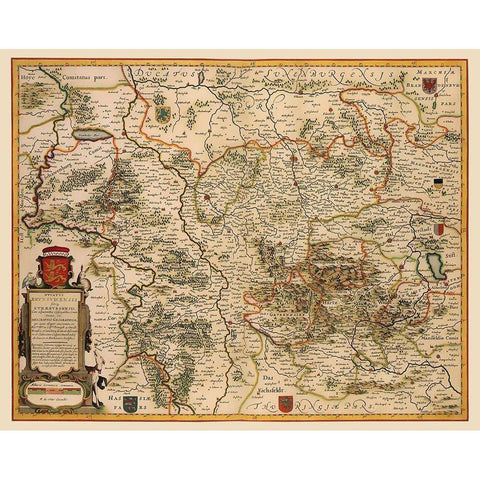 Lower Saxony Germany - Blaeu 1688 Black Modern Wood Framed Art Print by Blaeu