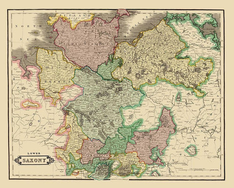 Lower Saxony Germany - Hamilton 1831 White Modern Wood Framed Art Print with Double Matting by Hamilton