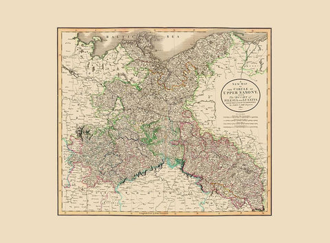 Upper Saxony Duchy of Silesia Lusatia Poland White Modern Wood Framed Art Print with Double Matting by Cary