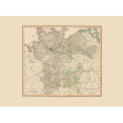 Lower Saxony Germany - Cary 1801 Gold Ornate Wood Framed Art Print with Double Matting by Cary