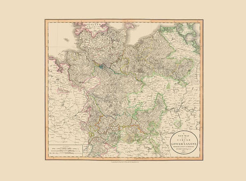 Lower Saxony Germany - Cary 1801 White Modern Wood Framed Art Print with Double Matting by Cary