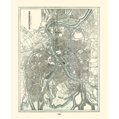 Saint Petersburg Russia - Rathbun 1893 White Modern Wood Framed Art Print by Rathbun