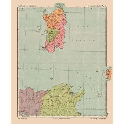 Europe Sardinia Island Italy - Streit 1913 Black Modern Wood Framed Art Print by Streit