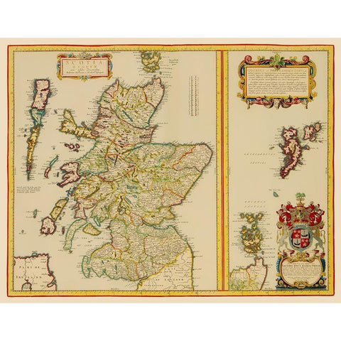 Great Britain Scotland - Blaeu 1654 White Modern Wood Framed Art Print by Blaeu