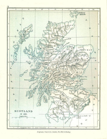 Scotland in 1285 - Gardiner 1902 Black Ornate Wood Framed Art Print with Double Matting by Gardiner