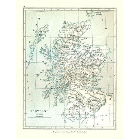 Scotland in 1285 - Gardiner 1902 White Modern Wood Framed Art Print by Gardiner