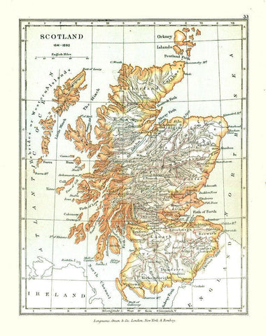 Scotland in 1641 - Gardiner 1902 Black Ornate Wood Framed Art Print with Double Matting by Gardiner