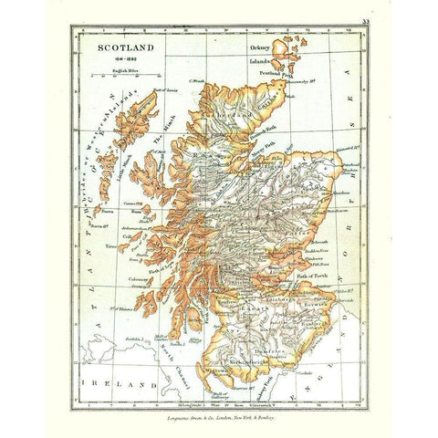 Scotland in 1641 - Gardiner 1902 Black Modern Wood Framed Art Print with Double Matting by Gardiner