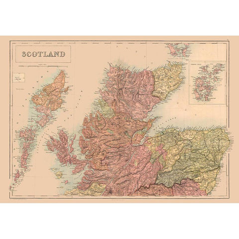 South Scotland - Black 1867 White Modern Wood Framed Art Print by Black