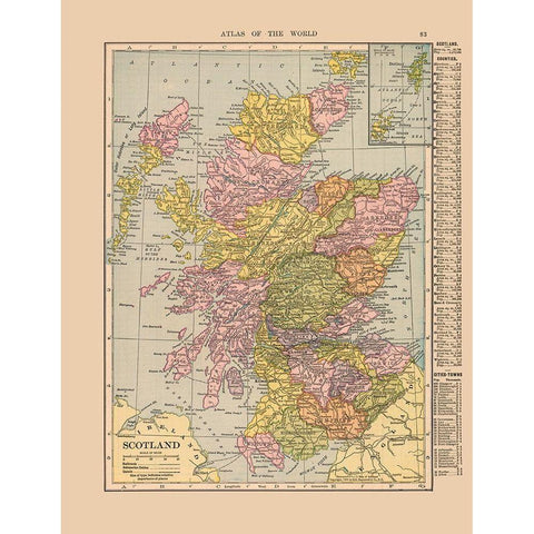 Scotland - Hammond 1910 Gold Ornate Wood Framed Art Print with Double Matting by Hammond