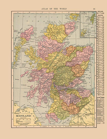 Scotland - Hammond 1910 White Modern Wood Framed Art Print with Double Matting by Hammond