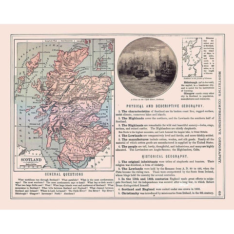 Scotland - Monteith 1882 Black Modern Wood Framed Art Print with Double Matting by Monteith