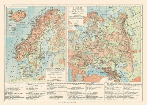 Scandinavia Landform Russia Sweden Norway Denmark Black Ornate Wood Framed Art Print with Double Matting by Drioux