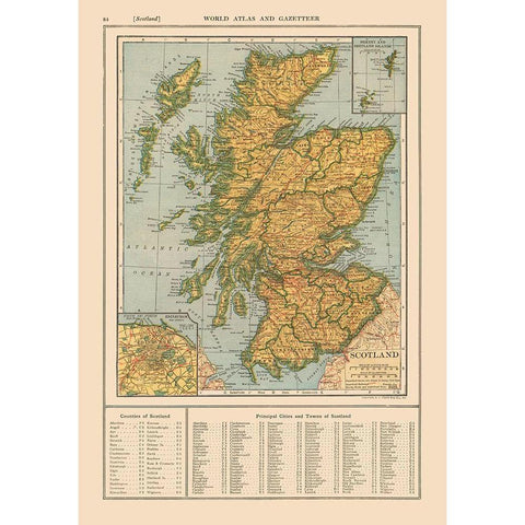 Scotland - Reynold 1921 Black Modern Wood Framed Art Print by Reynold