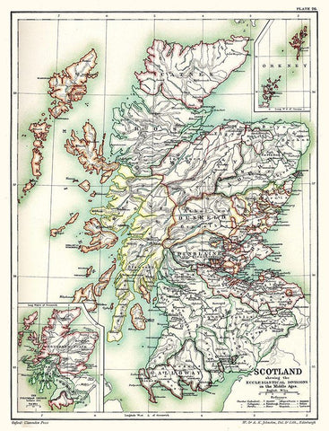 Religion Scotland - Poole 1902 White Modern Wood Framed Art Print with Double Matting by Poole