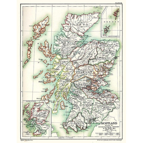 Religion Scotland - Poole 1902 White Modern Wood Framed Art Print by Poole