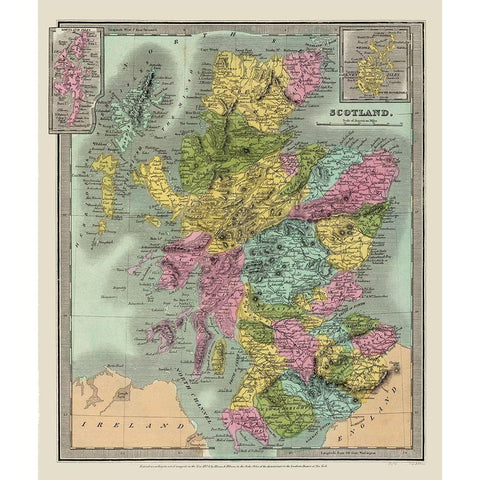 Scotland - Illman 1834 White Modern Wood Framed Art Print by Illman
