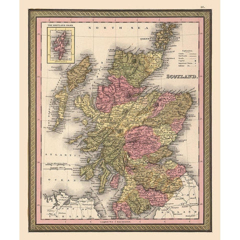 Scotland - Smith 1808 Black Modern Wood Framed Art Print with Double Matting by Smith