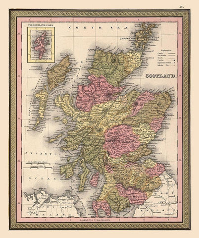 Scotland - Smith 1808 White Modern Wood Framed Art Print with Double Matting by Smith