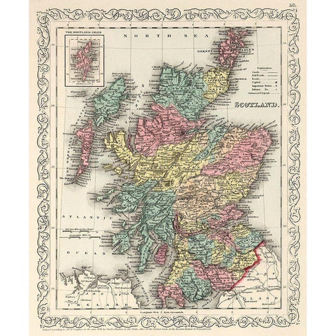 Scotland - Desilver 1859 Black Modern Wood Framed Art Print with Double Matting by Desilver