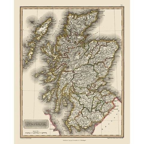 Scotland - Constable 1817 White Modern Wood Framed Art Print by Constable