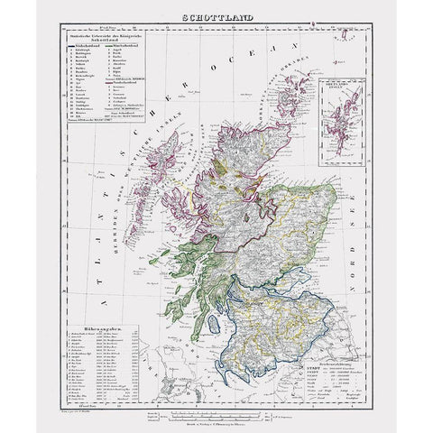 Scotland - Flemming 1847 Black Modern Wood Framed Art Print by Flemming