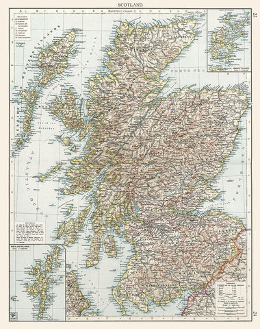 Scotland White Modern Wood Framed Art Print with Double Matting by Unknown