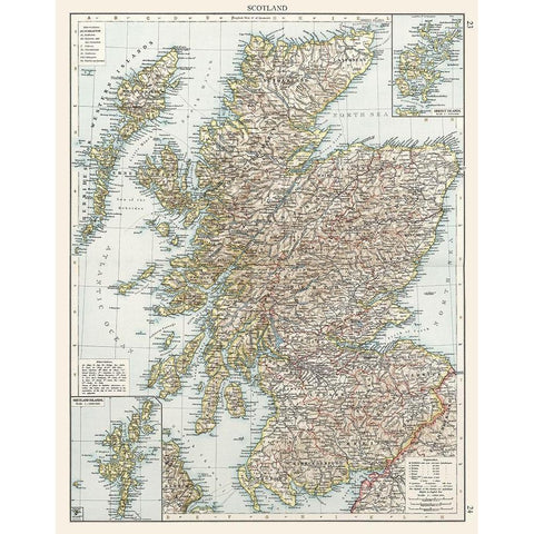 Scotland White Modern Wood Framed Art Print by Unknown