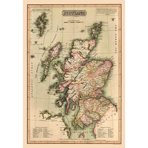 Scotland - Vallance 1814 Black Modern Wood Framed Art Print by Vallance