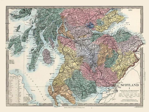 Southern Scotland - Topograpy - Stanford White Modern Wood Framed Art Print with Double Matting by Stanford
