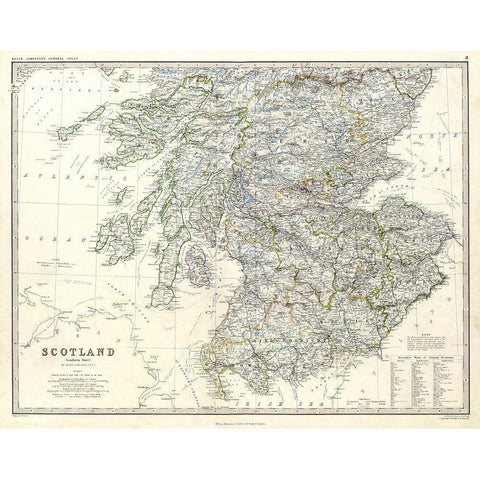 Scotland - Southern Sheet - Johnston Black Modern Wood Framed Art Print with Double Matting by Johnston