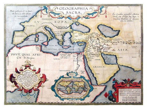 Europe Middle East - Ortelius 1570 White Modern Wood Framed Art Print with Double Matting by Ortelius