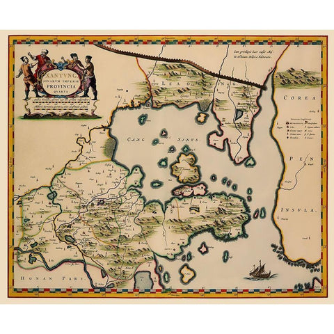 Shandong Province China - Blaeu 1655 White Modern Wood Framed Art Print by Blaeu