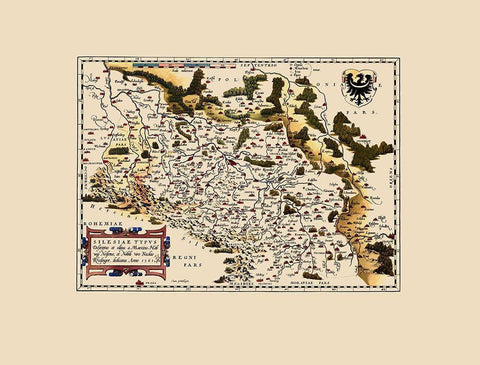 Eastern Europe Poland Germany Czech Republic White Modern Wood Framed Art Print with Double Matting by Ortelius