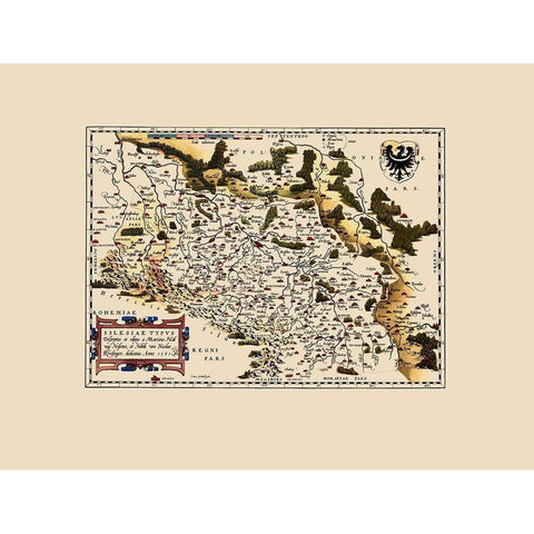 Eastern Europe Poland Germany Czech Republic Black Modern Wood Framed Art Print with Double Matting by Ortelius