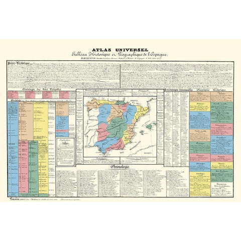 Spain Portugal - Johanneau 1831 Black Modern Wood Framed Art Print by Johanneau