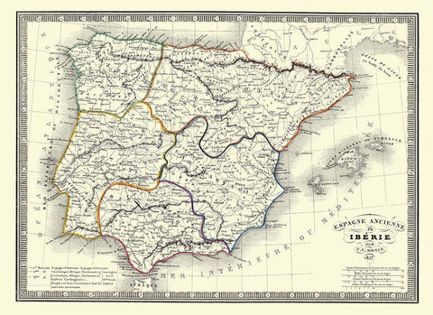 Spain Portugal - Monin 1837 White Modern Wood Framed Art Print with Double Matting by Monin