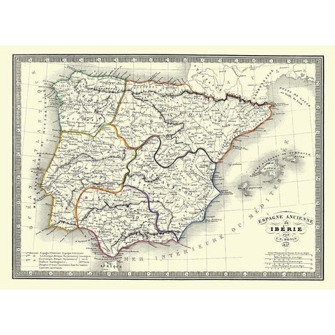 Spain Portugal - Monin 1837 Black Modern Wood Framed Art Print by Monin