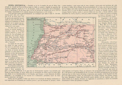 Rio Muni Guinea Africa - Martin 1911 White Modern Wood Framed Art Print with Double Matting by Martin