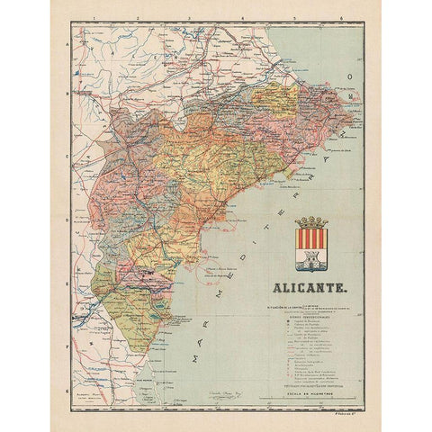 Alicante Spain Europe - Martin 1900 Black Modern Wood Framed Art Print by Martin