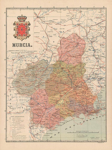 Murcia Spain Europe - Martin 1911 White Modern Wood Framed Art Print with Double Matting by Martin