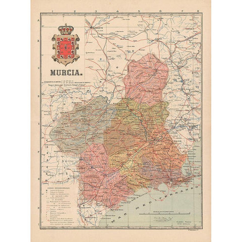 Murcia Spain Europe - Martin 1911 White Modern Wood Framed Art Print by Martin