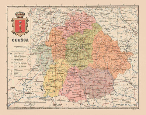 Cuenca Spain Europe - Martin 1911 Black Ornate Wood Framed Art Print with Double Matting by Martin