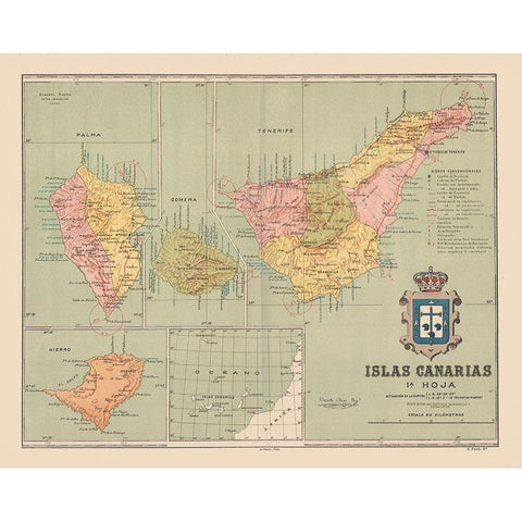 Canary Islands Spain Europe - Martin 1911 White Modern Wood Framed Art Print by Martin