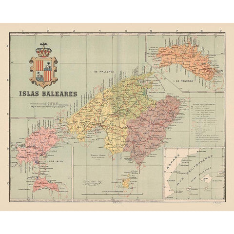 Balearic Islands Spain Europe - Martin 1911 White Modern Wood Framed Art Print by Martin