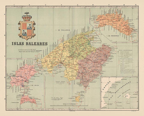 Balearic Islands Spain Europe - Martin 1911 White Modern Wood Framed Art Print with Double Matting by Martin